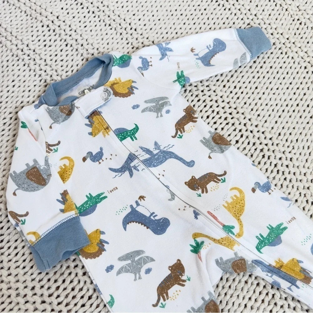 Carters Animal Print Cozy Footies One Piece with Soft Fabric 3 Months